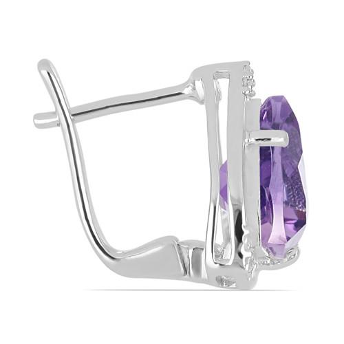 925 SILVER  BRAZILIAN AMETHYST GEMSTONE CLASSIC EARRINGS